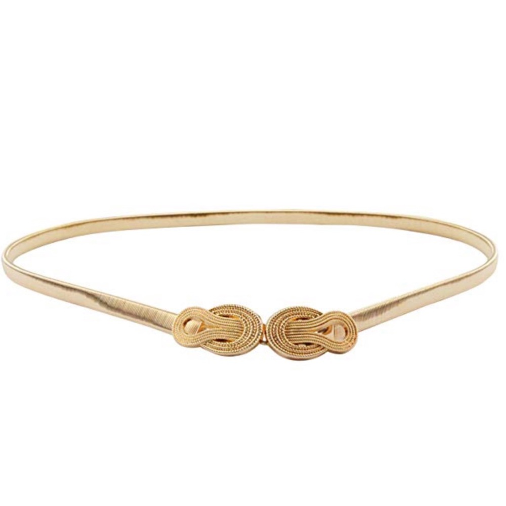 Elastic statement gold Stretch belt Waist stylish - Picture 2 of 4